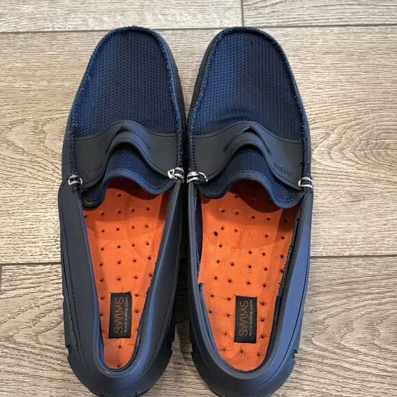 SWIMS Men's Loafers Lace Slip On Boat Deck Waterproof Shoes Blue US Size 11 - Picture 4 of 6